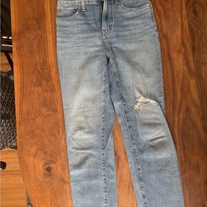 Madewell Perfect Vintage Light Blue Ripped Skinny Jeans